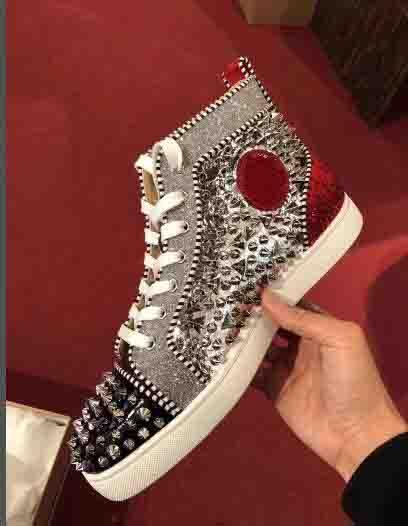 2019 Top quality Red Bottom Men Casual Sneakers Creative Fabric Griffiti Rantus Orlato PIK PIK Rhinestones Party Wedding Top Deig