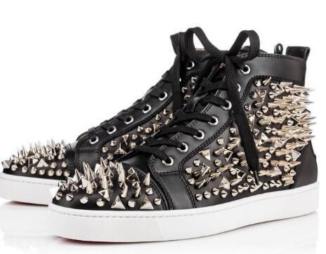 2019 New style Red Bottom Sneakers Shoes For Men and Women High Top Casual Shoes Men's Flat Walking Shoes 35-46