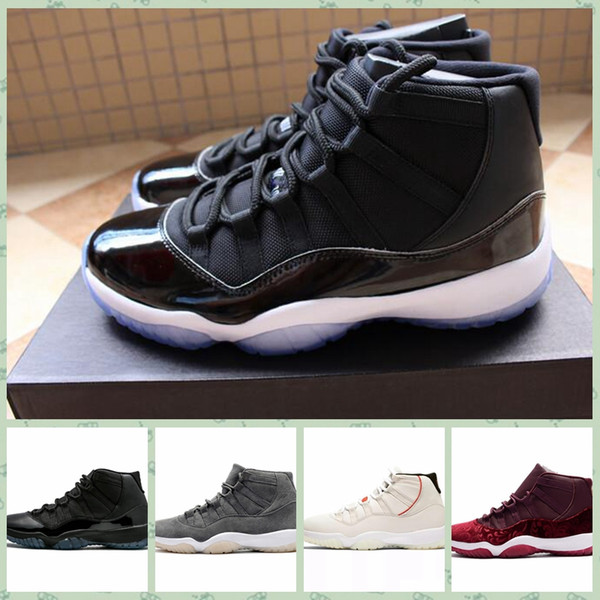 J011HA Concord High 45 11 XI 11s Cap and Gown PRM Heiress Gym Red Chicago Platinum Tint Space Jams Men outdoor Shoes sportsSneakers