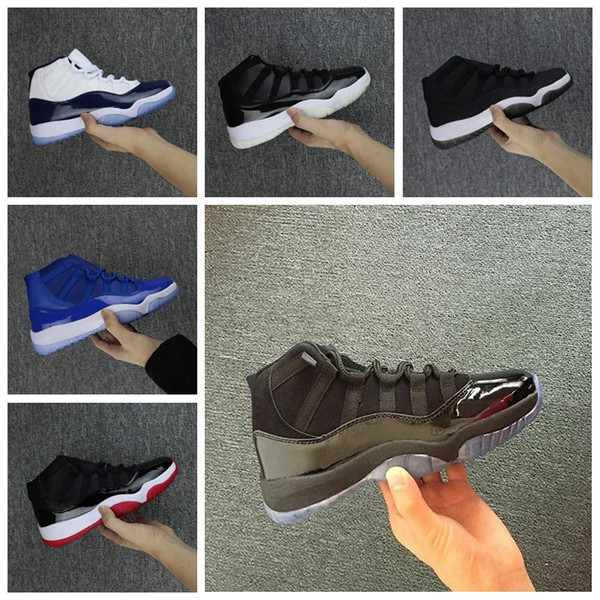 J011HA 11 Space Jam Bred+ Number 45 new High Concord outdoor Shoes Men Women shoes 11s red Navy Gamma Blue 36-46 Sneakers