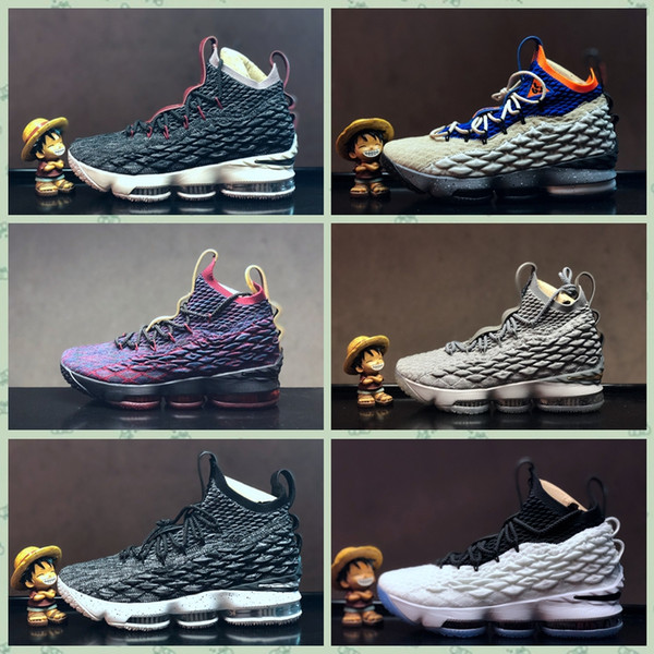 L015HA 2018 Lebron 15 LBJ15 Nuevos hombres de la llegada XV le 15 IGUALDAD Zapatillas de baloncesto blancas negras EP Entrenamiento 40-46