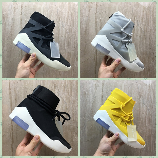 NFOGAA Newest Fear of God 1 Men Shoes FOG Boots Light Bone Black Sail casual Shoes Men white grey black casual shoes 36-46