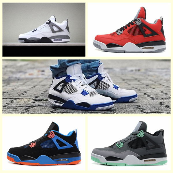 J004MA 2019 New Bred 4s Men outdoor Shoes 4 Pale Citron Pizzeria Hot Punch Lightning LASER Oreo Singles Day Tattoo Trainer Sports Sneakers