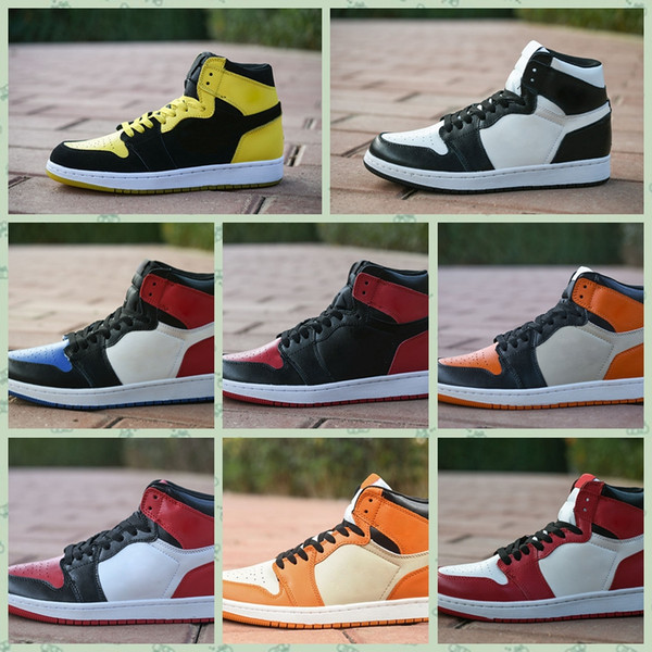 J001HA 2018 New 1 High OG Bred Toe Banned Game Royal outdoor Shoes Men 1s Top 3 Shattered Backboard Shadow Sneakers High Quality36-46