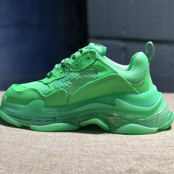 2019 Fashion Paris 17FW Triple-S Sneaker Dark Green Triple S Casual shoes Dad Shoes for Men's Women Beige Black Sports Tennis 36-45