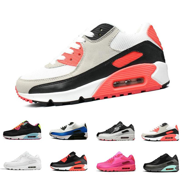 Classic 90 90S Men Running Shoes Infrared Patch Triple Black White Laser Pink Oreo Breathable Trainer Women Sports Outdoor Sneakers 36-45