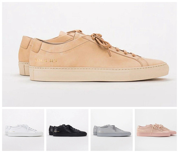 Common Projects by women Black white low top Shoes Men Women Genuine Leather Casual Shoes flats Chaussure Femme Homme