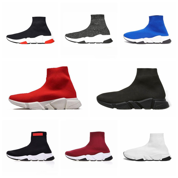 Cheap Designer Speed Brand casual Shoes black white red glitter Flat Fashion Socks Boots Sneakers fashion Trainers Runner