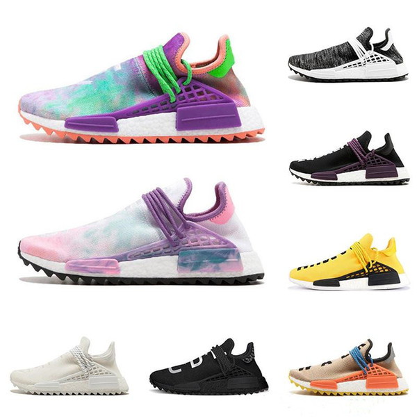 Human Race Hu trail pharrell williams men running shoes Nerd black Pink Glow mens trainers women designer sports runner sneakers size 5-12