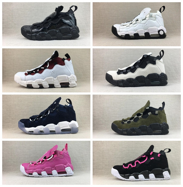 2018 New More Money QS Japan USA Pound Scottie Pippen Fashion Basketball Shoes for Uptempo Army Green Pink Athletic Sport Sneakers