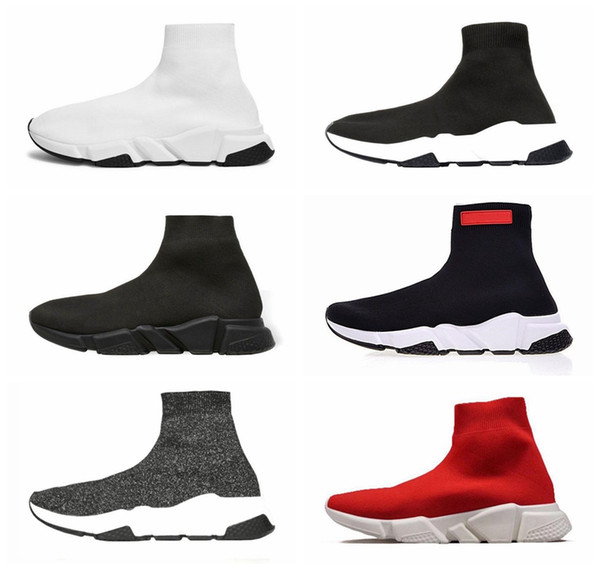 Arrivlas designers Fashion Luxurys For Women Men Speed Trainer off Red Triple Black Flat Casual shoes Sock Boots Mens Shoes