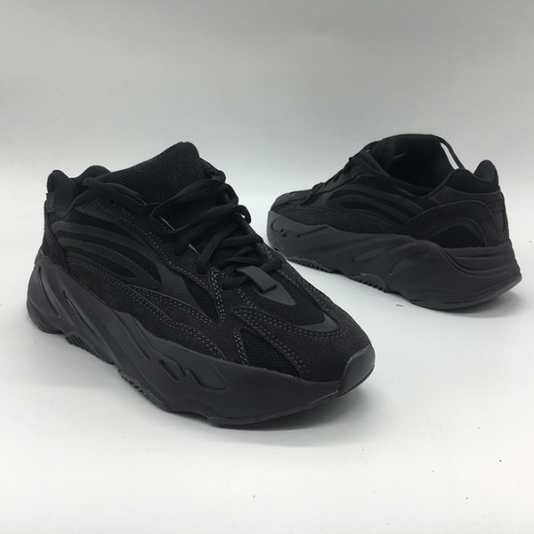 2019 High Quality 700 v2 Vanta Men Women Running Shoes Triple Black Kanye West 3M reflect light designer sneakers size 36-47