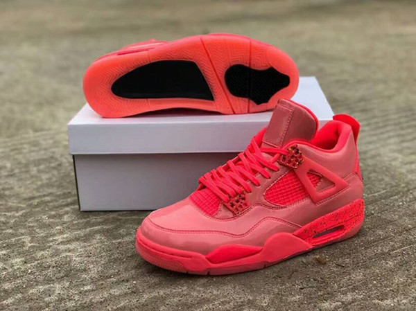 2019 hot sale 4 NRG Hot Punch Pink patent leather training designer sneakers 4s Hot Punch/Black-Volt womens Casual Shoes AQ9128-600