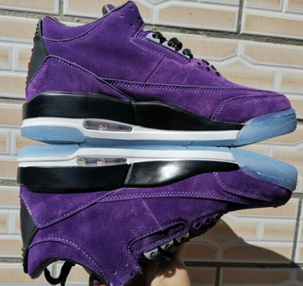 (With Box)Travis x 3 Houston Cactus Jack Men Designer Sneaker 3s Full Purple Black Mens Outdoor Athletic Sports Shoes Size 40-47