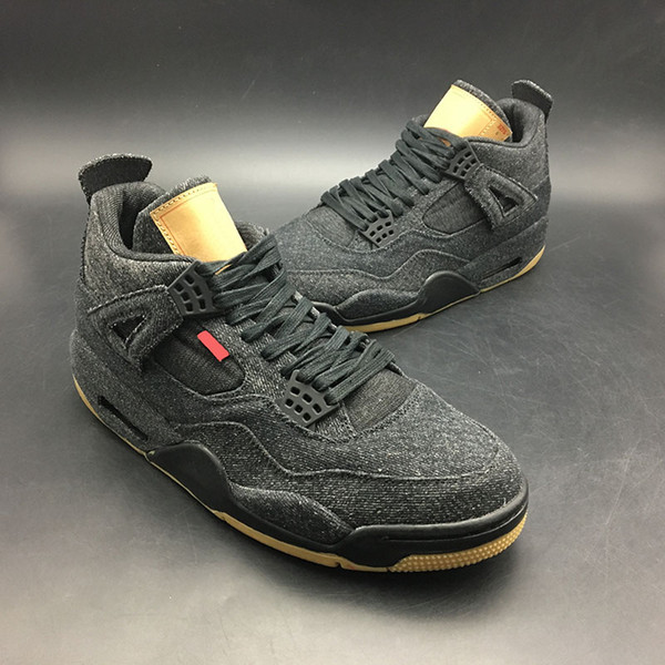 High Quality 4 Jean Jiont Limited Women Sports Shoes 4s Black And White Denim Man Basketball Shoes Sneakers With Box AO2571-001