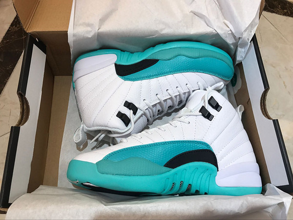 2018 New 12 OG Light Aqua jogging Shoes 12s White jade women basketball shoes white box 510815-100