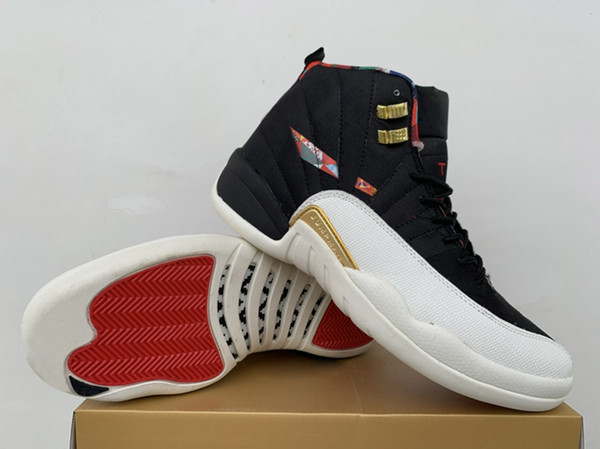 12 CNY Chinese New Year Jumpman Basketball Shoes For Men 12s CNY White Black Gold Fashion Sneakers Mens Designer Sneakers