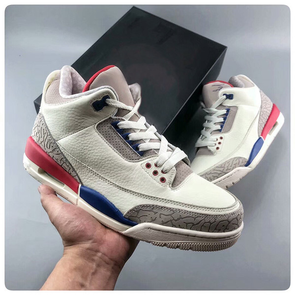 2018 New 3S Charity Game Men athletic sports Shoes high quality International Flight III USA White Cement Sneakers With Box