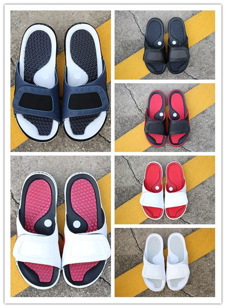 2018 New Hydro 13 A black cat black white red sandals 13s women slipper sneakers 684915-001 men outdoors casual shoes