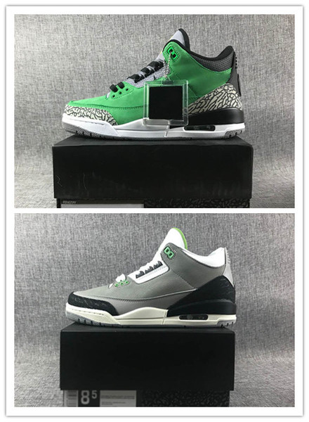 High Quality Tinker 3 Chlorophyll Light Smoke Grey Men Basketball Shoes 3s PE Tinker Oregon Duck Green Suede Sneakers AJ3-867493 With box