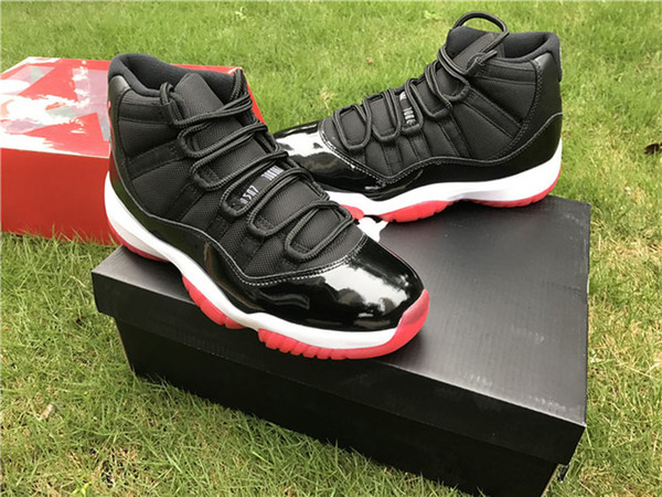 High Quality 11 Bred Basketball Shoes For Men Black/Varsity Red-White 11s Mens Outdoor Athletic Sports Shoes 378037-010 with box