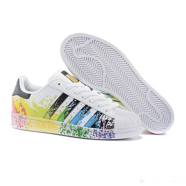 wholesale Originals Superstar White Hologram Iridescent Junior Superstars 80s Pride Sneakers Super Star Women Men Sport Casual Shoes 3A 16