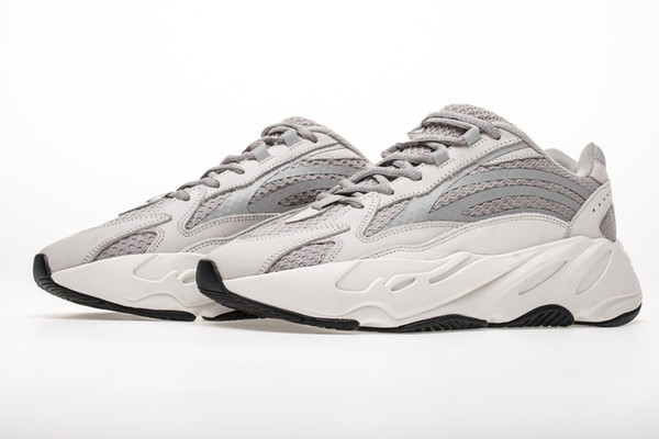 2019 Wave Runner 700 V2 Static Running Solid Grey Shoes Sports For Women Men Sneakers With Box 3A