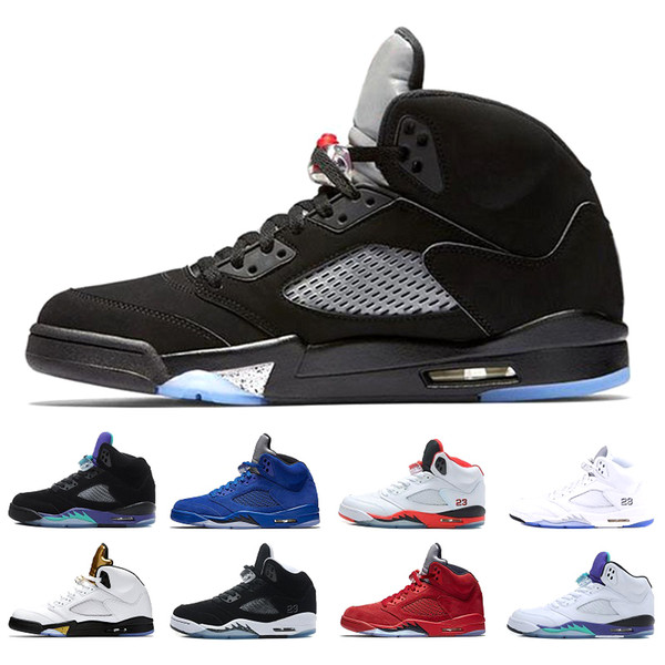 5s Men Basketball Shoes Outdoor for Male Black Grape Fire Red Space Jam White Cement Olympic Gold Medal OG Black Metallic Sports Sneakers