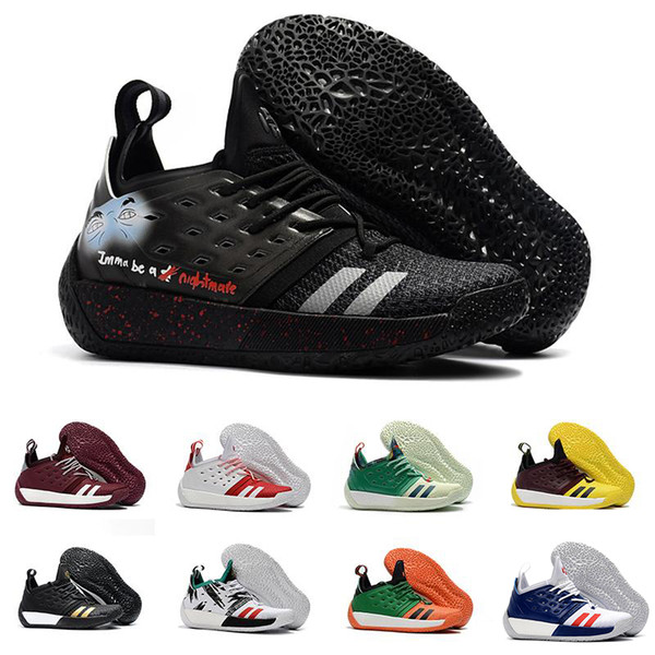 Newest Black gold white James Harden Vol.2 men Basketball Sneakers Mens MVP Trainers Sneakers Green red Sports shoes 40-46