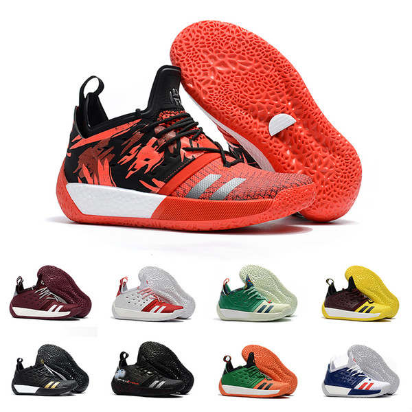 2019 New James Harden Vol.2 Orange black Basketball Shoes Mens harden vol 2 Athletic Sports Sneakers for sale Size 41-45
