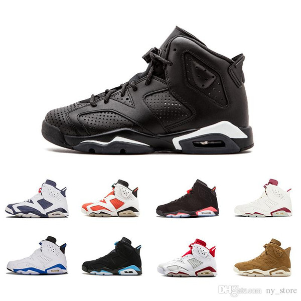 Top 6 6s Men and women Basketball shoes Jumpman Black Cat Infrared sports blue Maroon Olympic Alternate Hare Oreo Breathable sports sneakers