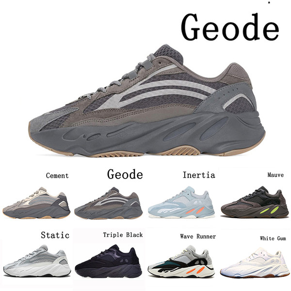 New mauve running shoes mens best quality wave runner Kanye West designer sneakers womens 2019 brand boots size US5-11