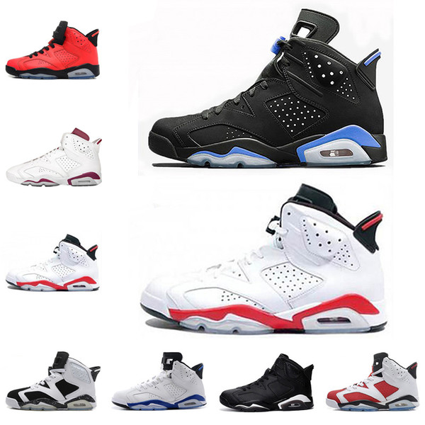 2019 6 mens Basketball shoes 6s Hare Carmine White Infrared Black Cat sports blue Olympic Oreo Angry bull Maroon sports shoes