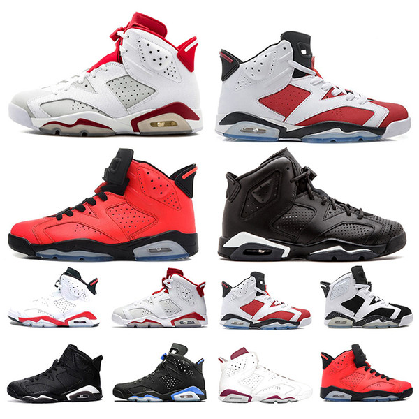 2019 Men Basketball Shoes 6s Infrared UNC Oreo high Carmine Olympic White Infared Men Shoes Sport Blue Black Cat Gym Sports Sneakers