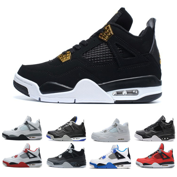 Top 4 4s Men Basketball Shoes New Black White Laser Black Cat Thunder Military Blue 2019 Designer Shoes Sport Sneakers