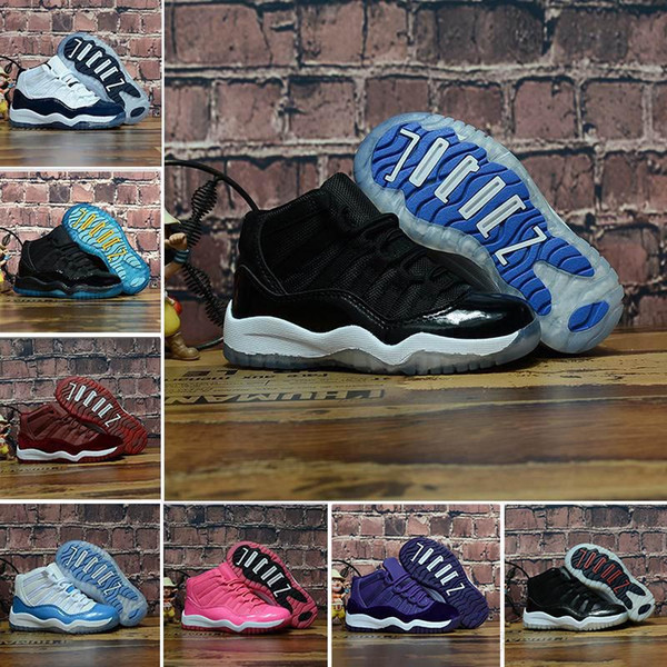 Cool Kids 11 11s Space Jam Bred Concord Gym Red Outdoor Shoes Child Boy Girls White Pink Midnight Navy sports Sneakers Toddlers 28-35