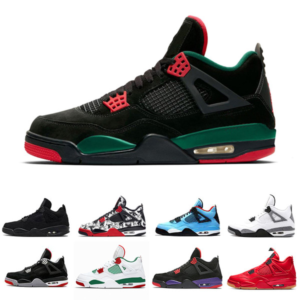 Top 4 4s Men Athletic Shoes New Black White Laser Black Cat Thunder Military Blue 2019 Designer Shoes Sport Sneakers
