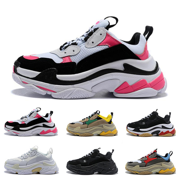 2019 Hot designer Triple s Sneakers for men women black red white green Casual Dad Shoes tennis increasing shoe size 36-45