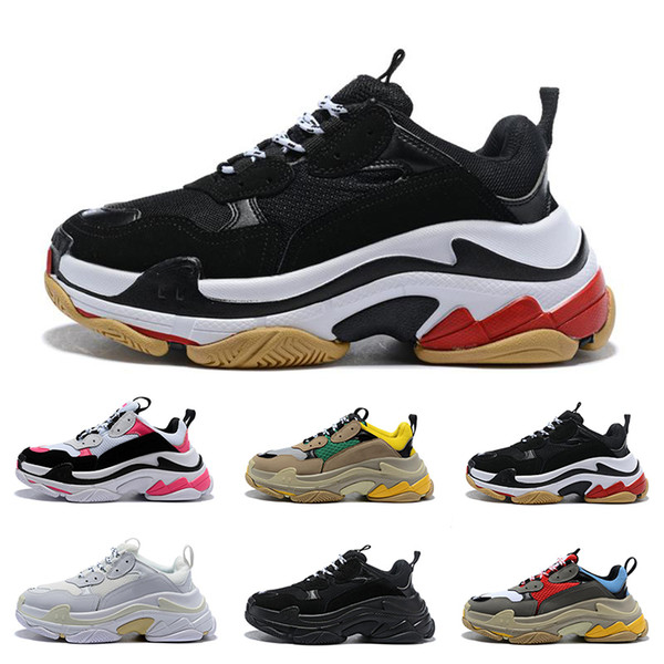 Cheap designer Triple s Sneakers for men women black red white green Casual Dad Shoes tennis increasing shoe size 36-45