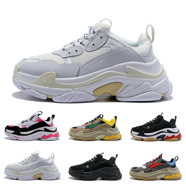 Top designer Triple s Sneakers for men women black red white green Casual Dad Shoes tennis increasing shoe size 36-45
