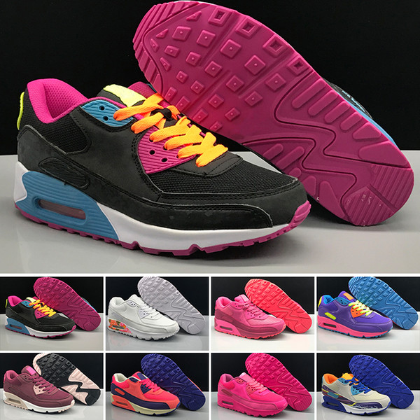2019T New arrival 90 Mens Running Shoes Triple black white USA Oreo BLACK CROC men women Trainer Breathable Sports Shoes size 36-45