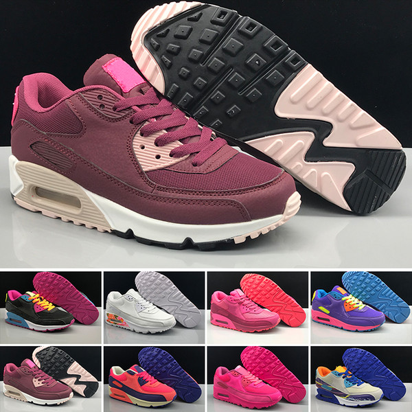 2019T 2019 New 90 Running Shoes Classic Men Women Sports Shoes Black Red White Trainer Air Cushion Breathable Designer Air90 Canvas Shoes