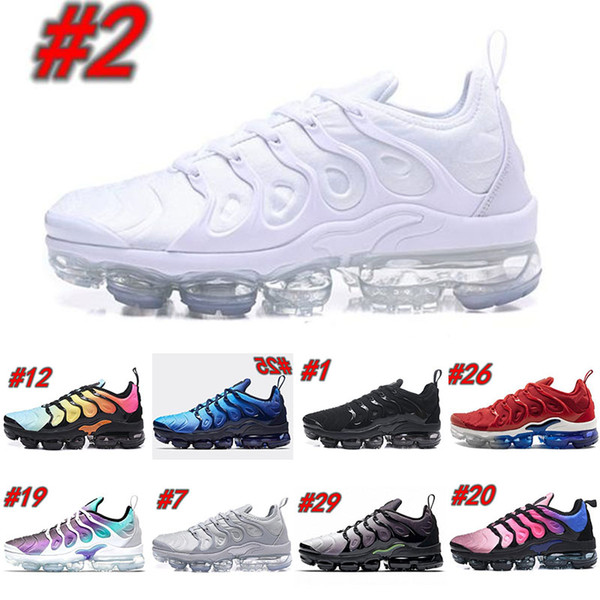 TN Plus Running Shoes Fades Blue PURE PLATINUM Rainbow USA Grape Triple Black White Red Smokey Mauve Mens Women Sports Sneakers 36-45