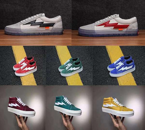 2019 Revenge X Storm Kanye Old Skool Sneakers Teal Black Flame The Boogie Slip-On Light Weight Skateboarding Shoes Canvas 35-44