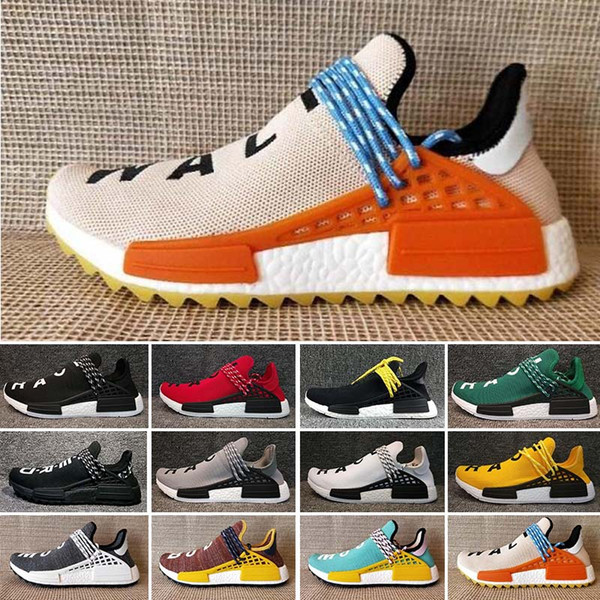 Human RACE HU Pharrell Williams Trail Mens Designer Sports neutral spikes Running Shoes for Men Sneakers Women Casual Trainers shoe