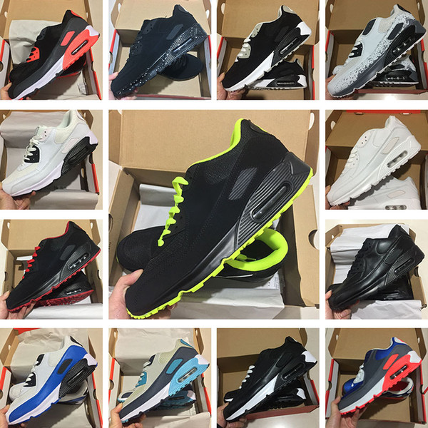 Classic 90 90S Men Running Shoes Infrared Patch Triple Black White Laser Pink Oreo Breathable Trainer Women Sports Outdoor Sneakers 36-45