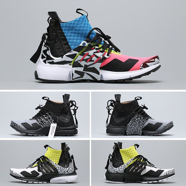 TT Acronym X Presto Mid Mens Shoes Multi Color Cool Grey Racer Pink Med Olive Running Shoes Trainers Women Fashion Designer Sneakers 36-45