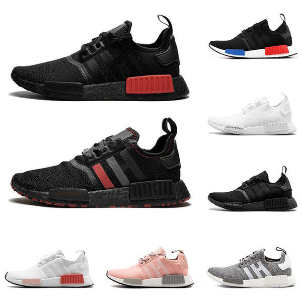 2019 NMD R1 Primeknit Triple Black White Red OG Pink Men Women Outdoor Shoes Runner Breathable Sports Shoe Trainer Fashion Sneakers