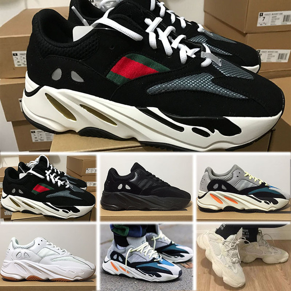 Kanye West 700 Wave Runner Running Shoes For Mens Womens 700s V2 Static Sports Sneakers Mauve Solid Grey Luxury Designer Shoes Size 36-46