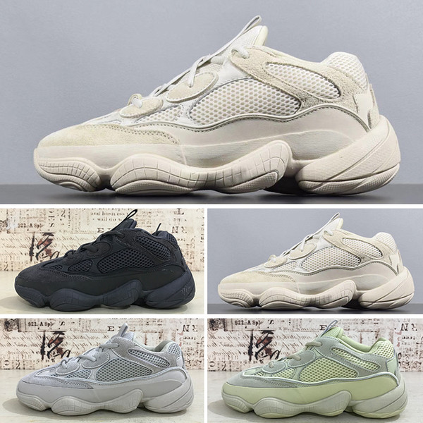 2019T With Box Kanye West 500 Designer Shoes Men Women Running Shoes Utility Black Salt Super Moon Yellow Blush Sport Sneakers Size 36-46